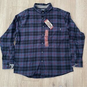 Eddie Bauer Men's Bristol Flannel Shirt Size XL Blue/Red Plaid Button Down NWT